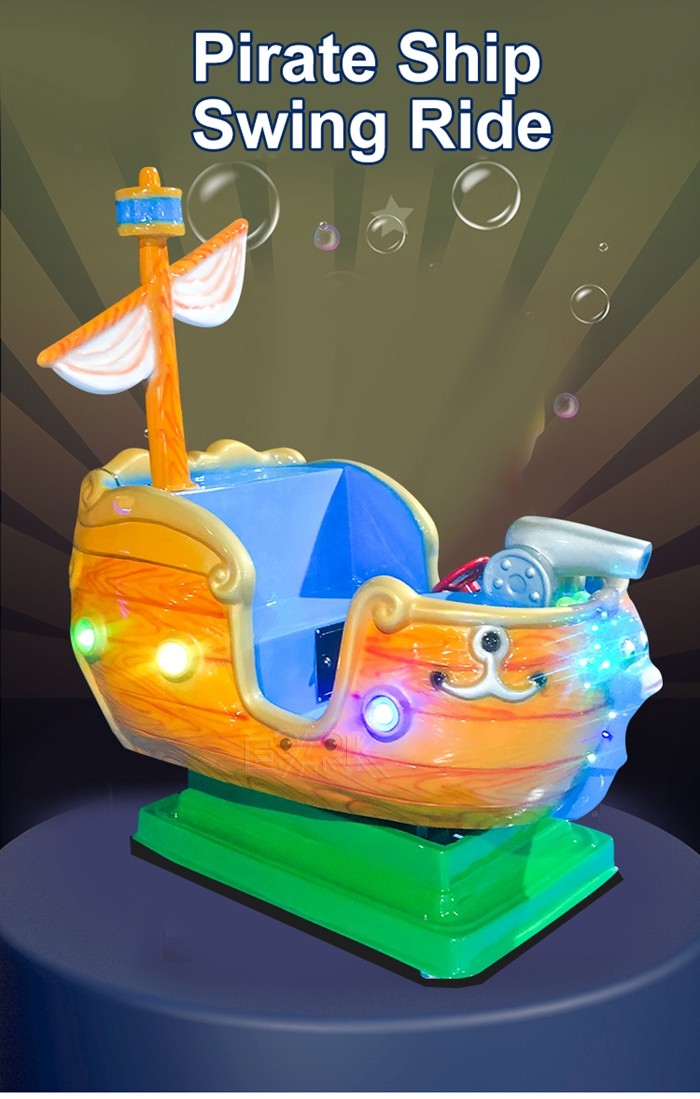 Amusement Park Pirate Ship Swing Ride Adventure Kiddie Ride With Gun