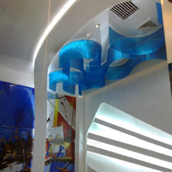 Hot sale cheap Blue Color Metallic Sequin Cloth Fabric for clothing