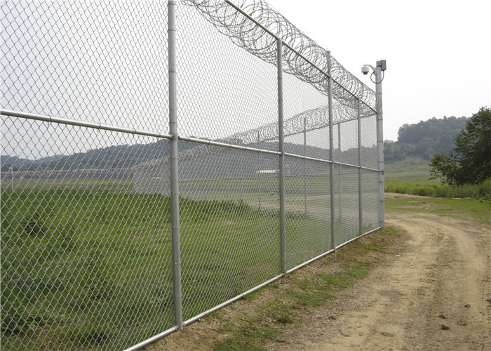 6ft Tall Galvanized Commercial Plain Or Barb Wire Top Fence From Factory Supply