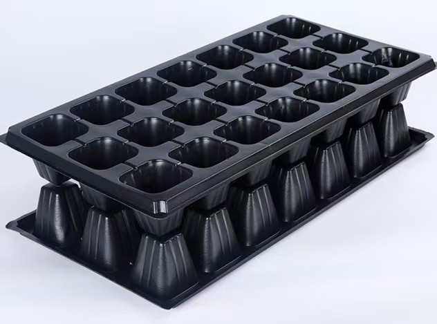 21 Hole Black Microgreen Growing Trays PET Plastic For Planting Vegetable