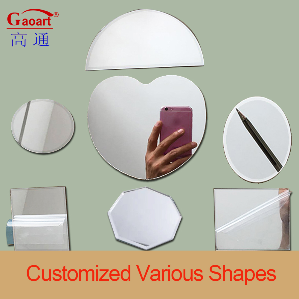 Bath Mirror Square Wall Inflatable Ball Sticker Two-Way Wavy Full Length Decor Mirror