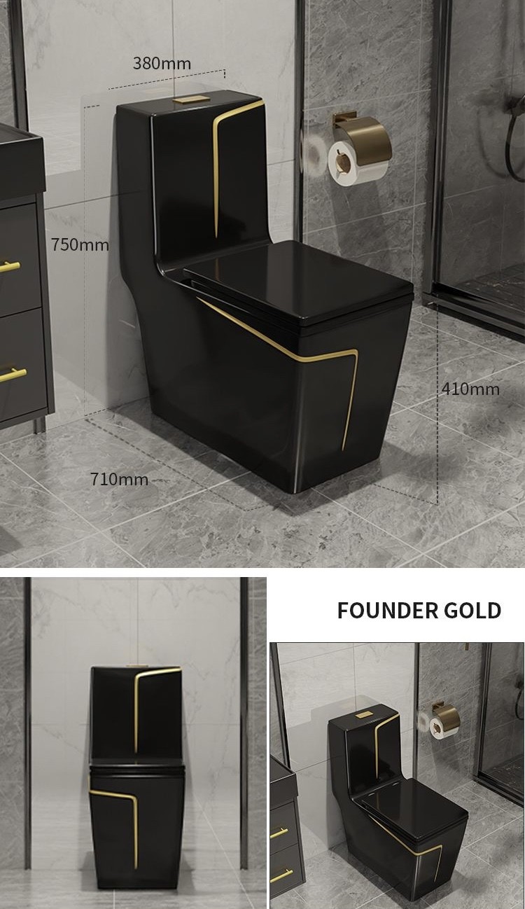 Glossy Glaze 1 Piece Luxury Commode Toilet Mix Pit Spacing 220mm