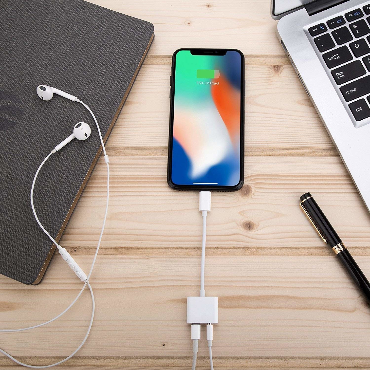 3.5 mm Headphone Jack Adapter Charger Converter 2 in 1 DC 3.5mm Earphone Audio Charging Splitter for iPhone and iPad