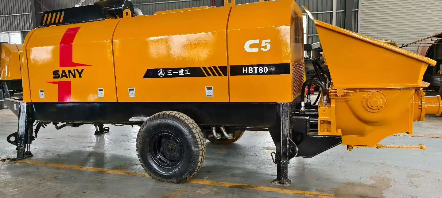 2015 refurbished Trailer Mounted Concrete Pump Sany 8018 Stationary Trailer Pump
