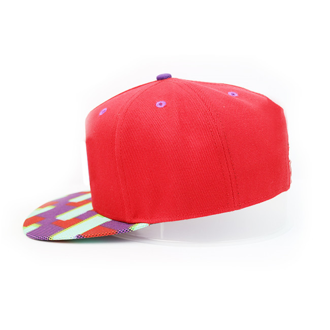 Girls Polyester Fabric Flat Brim Snapback Hats Sublimination Print