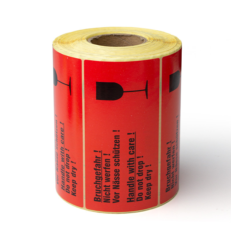 Custom Printed Waterproof Fragile Warning Label Handle With Care Warning Sticker