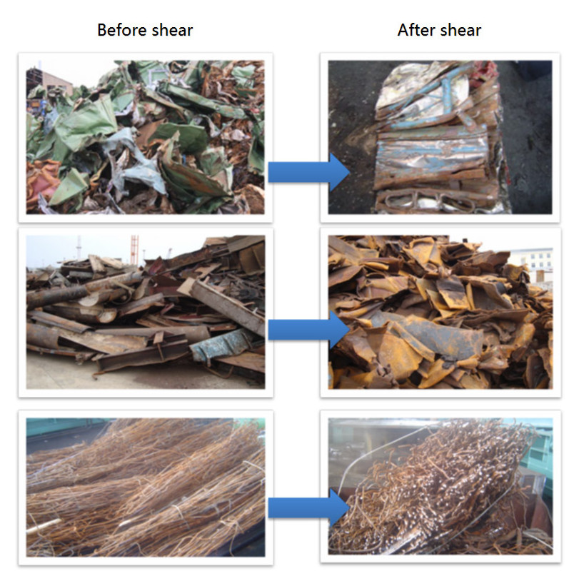 Industrial 165KW Scrap Metal Shearing Machine 6300kN 15 TPH