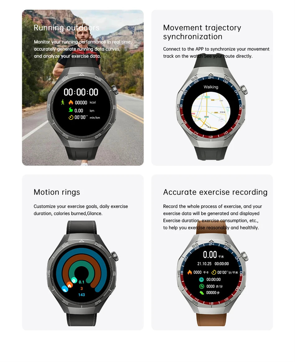 SK40 AMOLED HD Screen Smart Watch Men NFC GPS Tracking Heart Rate Compass Ul
