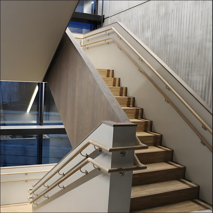 Slim Wall Mounted Stair Railing High Weight Capacity Aluminum Alloy Construction