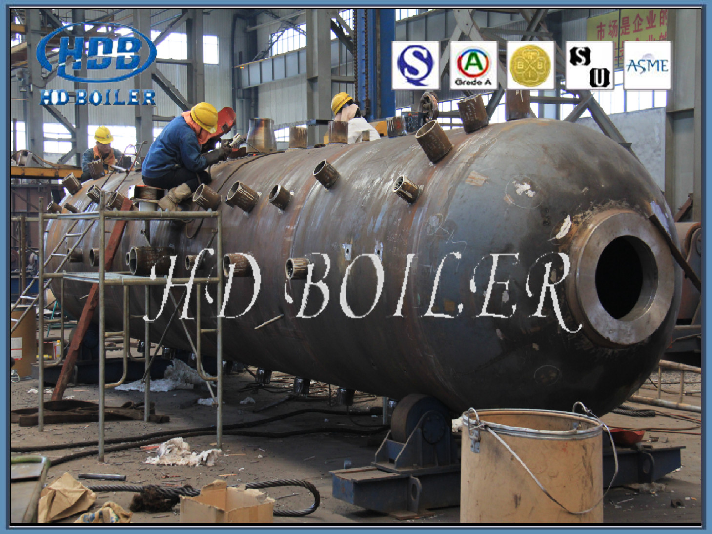 Horizontal Water Tube Coal Fuel ASME Boiler Steam Drum