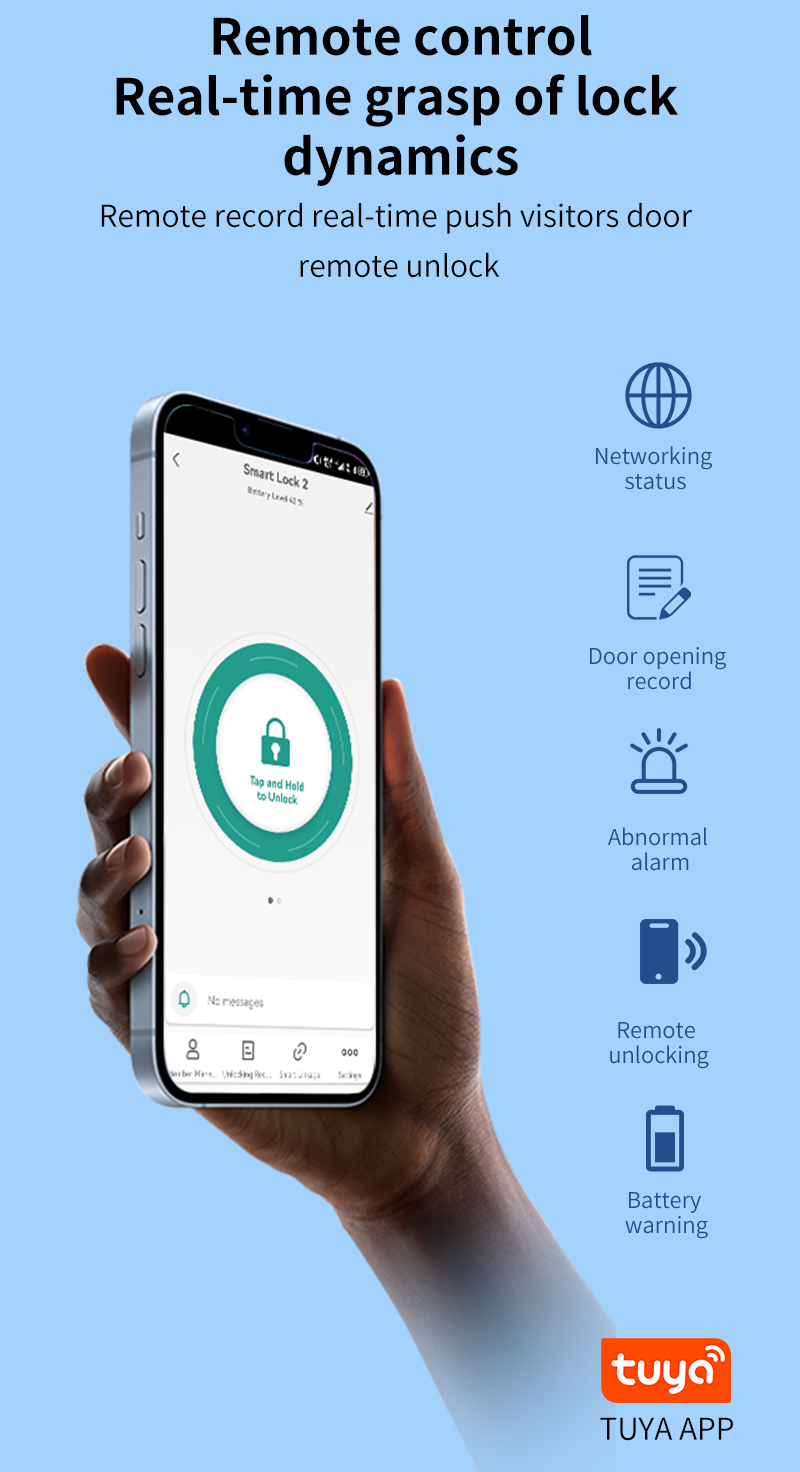 Digital 13 Languages Face Door Lock Tuya App With Video Intercom