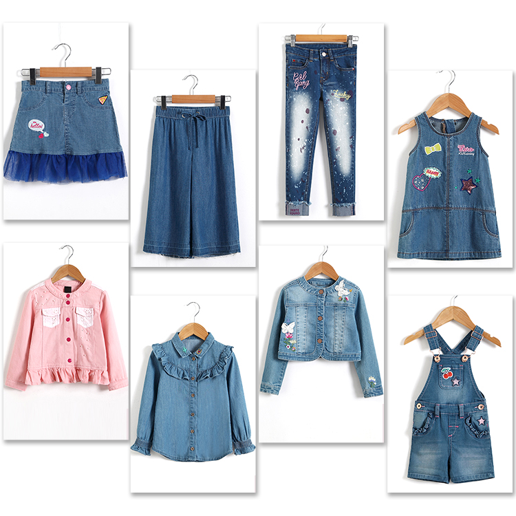 Adjustable Mini Baby Girls Short Denim Skirt Embroidered Customized