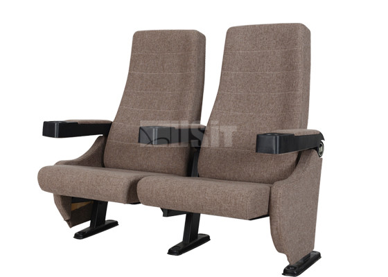 IMAX Luxury Swing Back Commercial Cinema Seats , Movie Theater Chairs Retractable Cup Holder