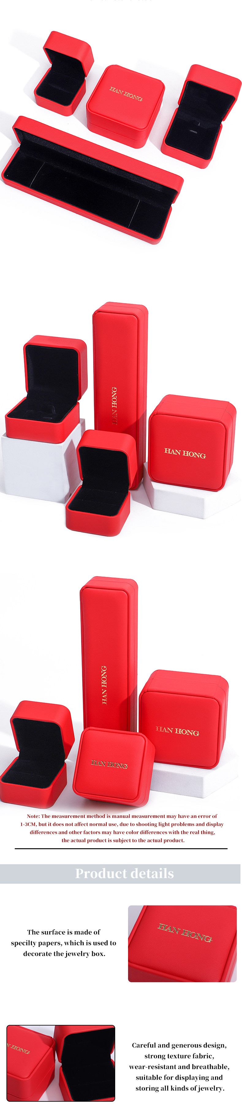 Custom Luxury Velvet Jewelry Packaging Box for Necklace and Bracelet Storage from Hanhong