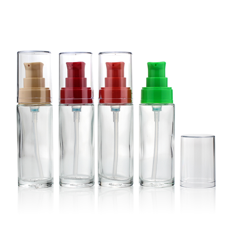 Wholesale Fashion Design 30ml Cosmetic Foundation Pump Skincare Lotion Glass Bottle
