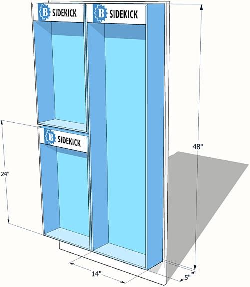 Commercial Sidekick Display Rack Corrugated Cardboard Material SGS Approval