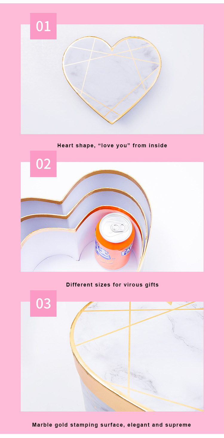 Heart Shaped Custom Cardboard Gift Packaging Box Pantone Color