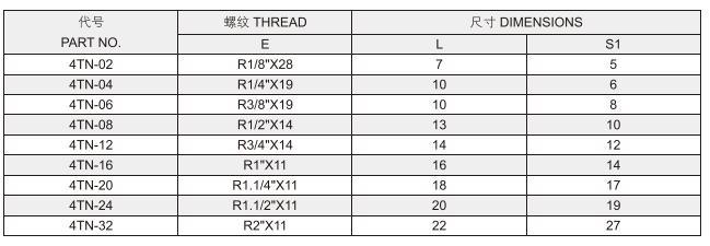 OEM Factory Supply Hydraulic Tube Fitting BSPT Male Hollow Hex Plug 4tn