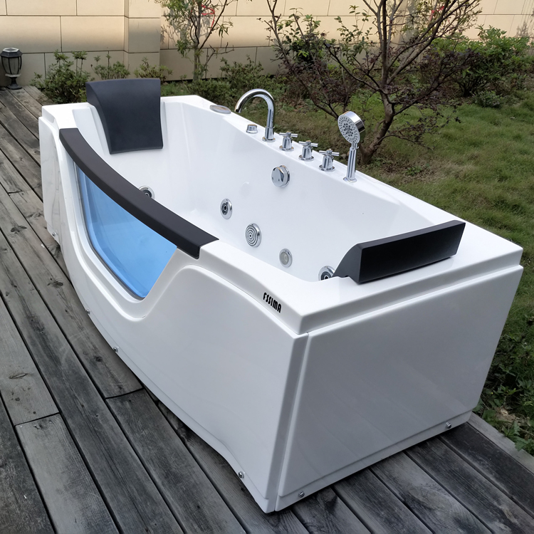 1.7m Acrylic Waterfall Whirlpool Bathtub Freestanding Two Person Equipment