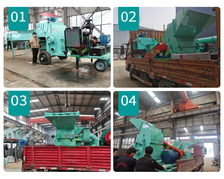 Mobile Diesel Engine Industrial Wood Hammer Mill with 2580r/min Rotating Speed