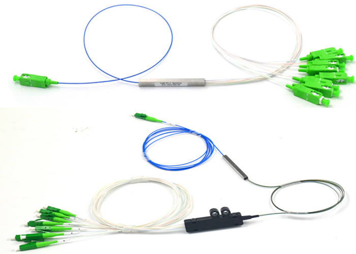 Blockless 0.9 mm Fiber Optic Splitter 1X8 Un-connectorized With Fan Out Kits