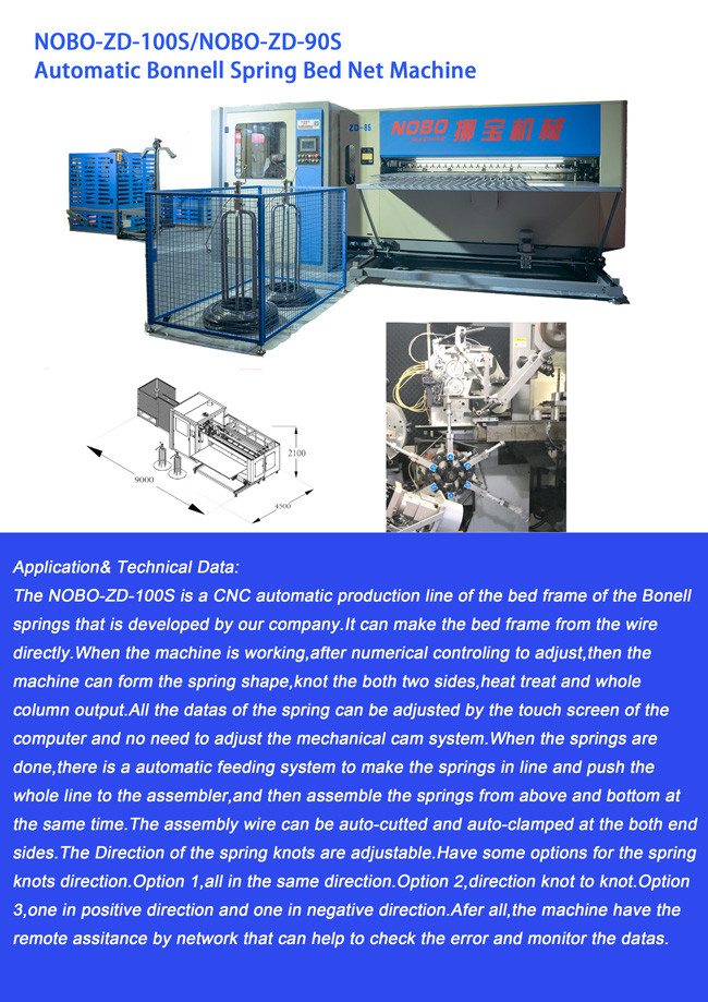 65mm - 90mm Dia Mattress Spring Making Machine Servo Control