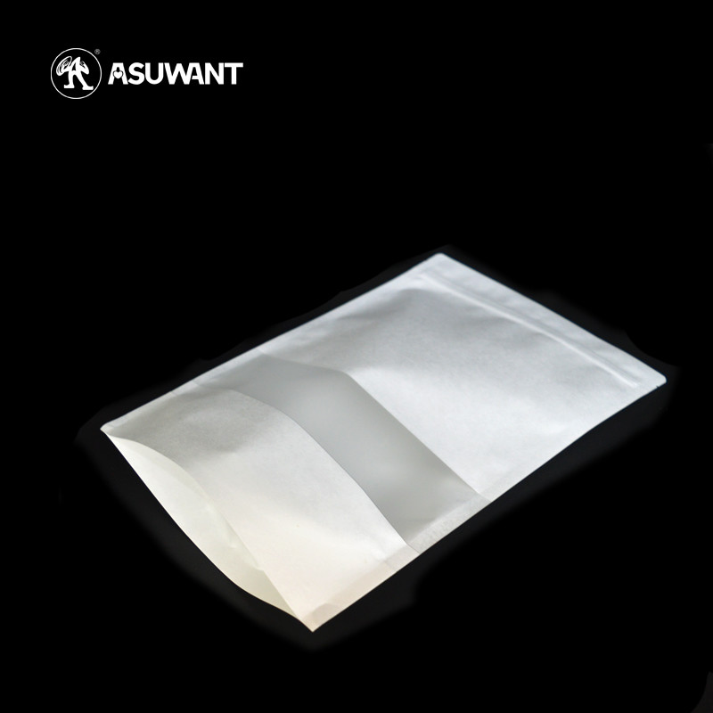 Clear Window White Printed Kraft Paper Bags Food Natural 25KG Customized Logo