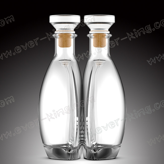 High White Flint Glass 700ml Luxury Liquor Bottles For Brandy