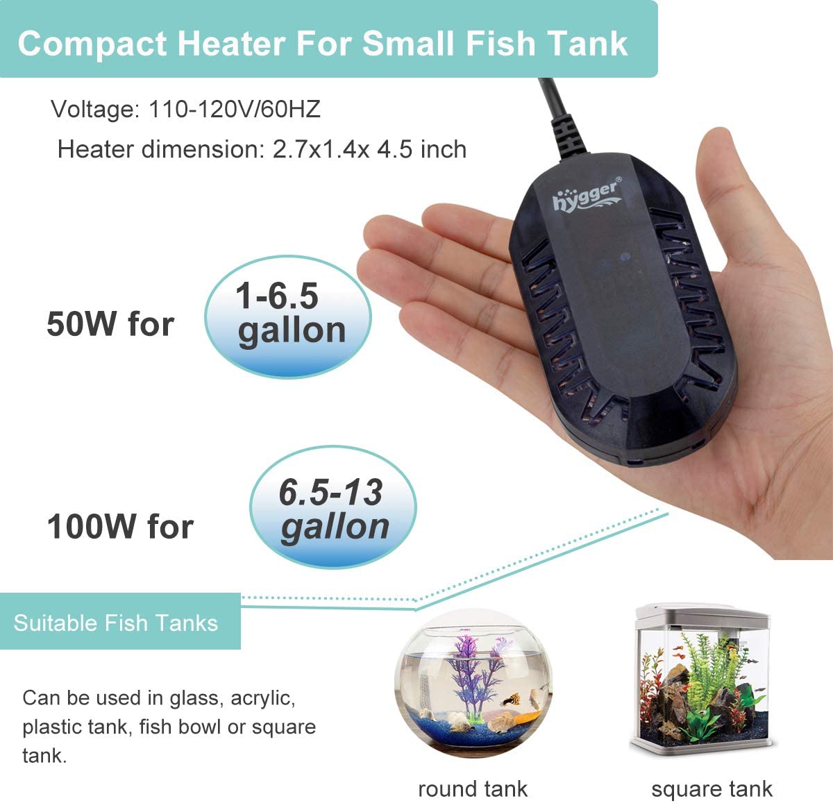 50 Watt Automatic Aquarium Heater
