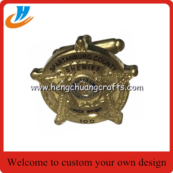 Hengchuang crafts cheap wholesale custom 3D metal cufflinks for men