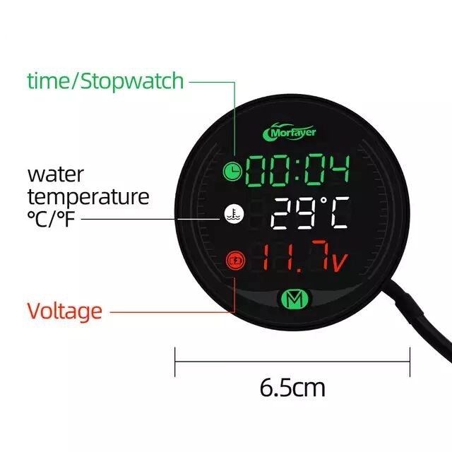 Night Vision 5 In 1 5v 2.5a Led Motorcycle Meter 190g Weight