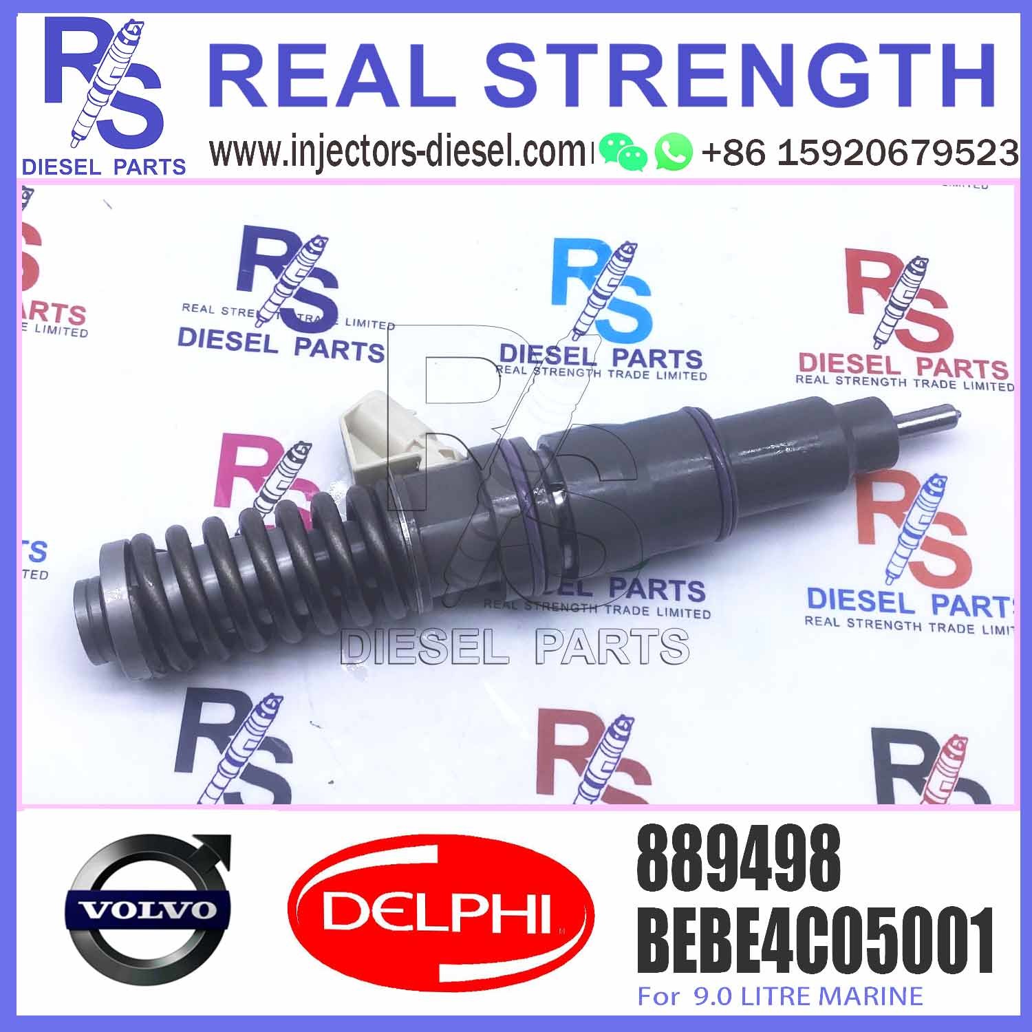 2 PINS diesel injector BEBE4C05001 BEBE4C05002 889498 for VOVLO 9.0 LITRE MARINE with 9.5 MM BORE L235PBC