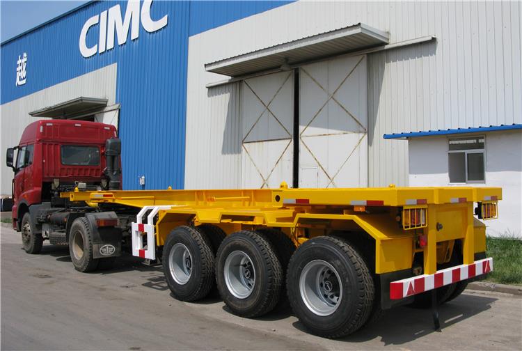 3 Axle Leaf Spring Skeleton 20ft Container Chassis Trailer