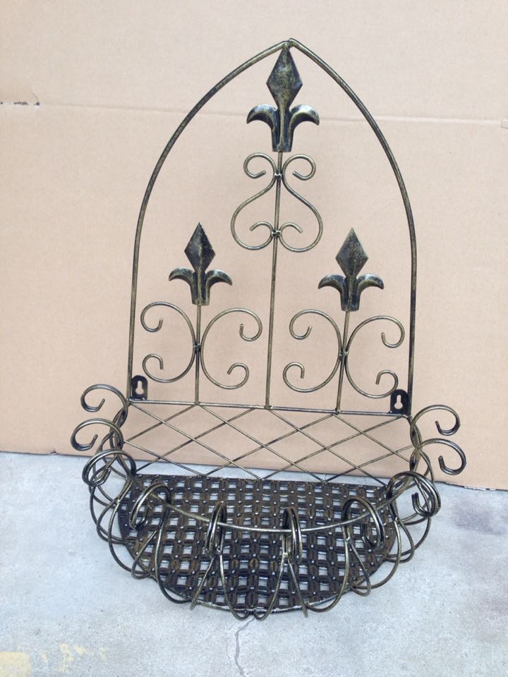Green Flower Stand Hanging Wall Indoor Balcony Hanging Semi-Circular Flower Stand
