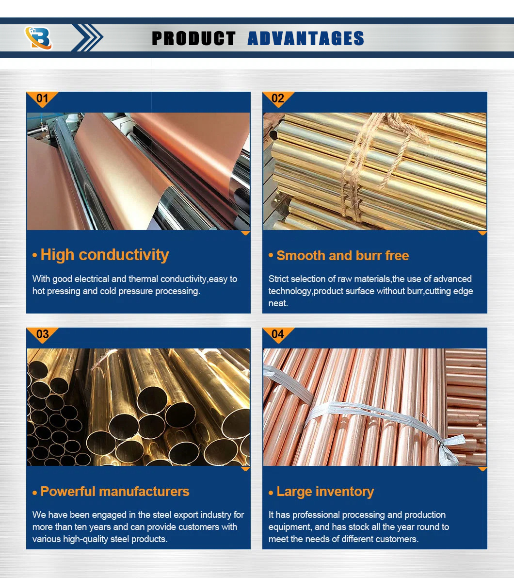 Factory Single Hole EDM 1/2 Hard Brass Tubes H62 C27200 Copper Pipe Customized Size C27000 C27400 Yellow Brass Pipe
