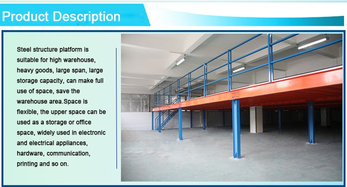 Warehouse storage mezzanine shelving