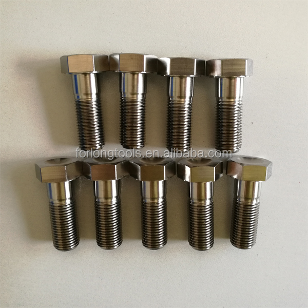 Sprint Car Titanium Radius Rod Bolt 1/2"-20 x 1-3/8" Hex Head Bolts 6AL-4V Titanium Alloy DIN Standard Natural Finish