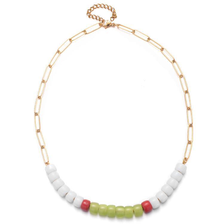 Stainless Steel Forte Beads Bracelet 18k Vacuum Gold Plating with Chain