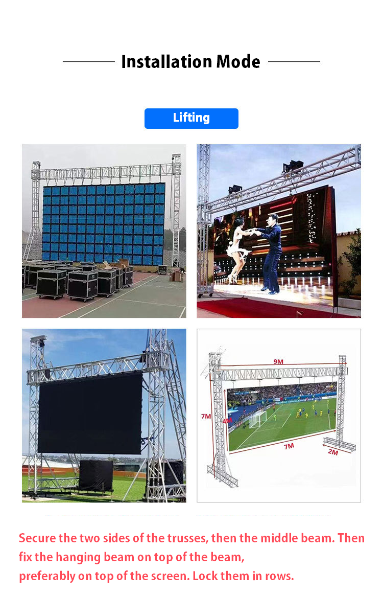Video Wall P3.91 Indoor Outdoor Rental LED Display Screen with 1920Hz Refresh Rate and Full Color LED Module
