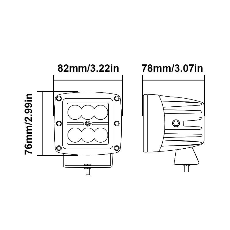 18W IP 67 China Agricultural LED Work Light for Truck