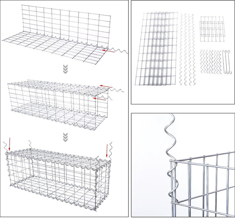 Electric Wire Mesh Gabion Box 2x1x1 for Hot Dipped Galvanized Coating Protection