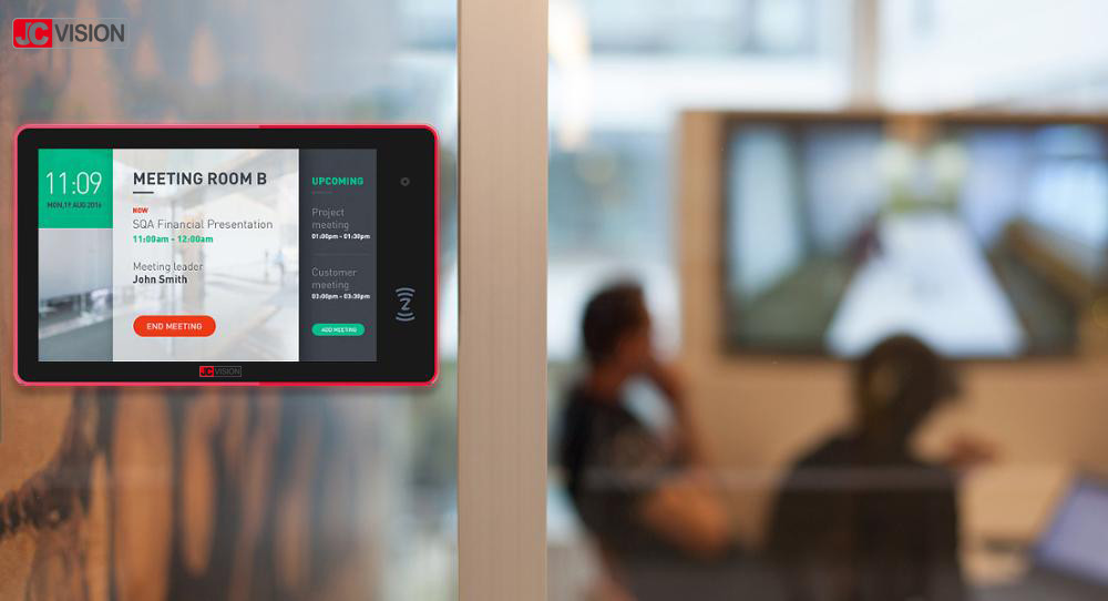 RJ45 Room Scheduling Touch Screen , IPS Screen Conference Room Availability Display 10Inch