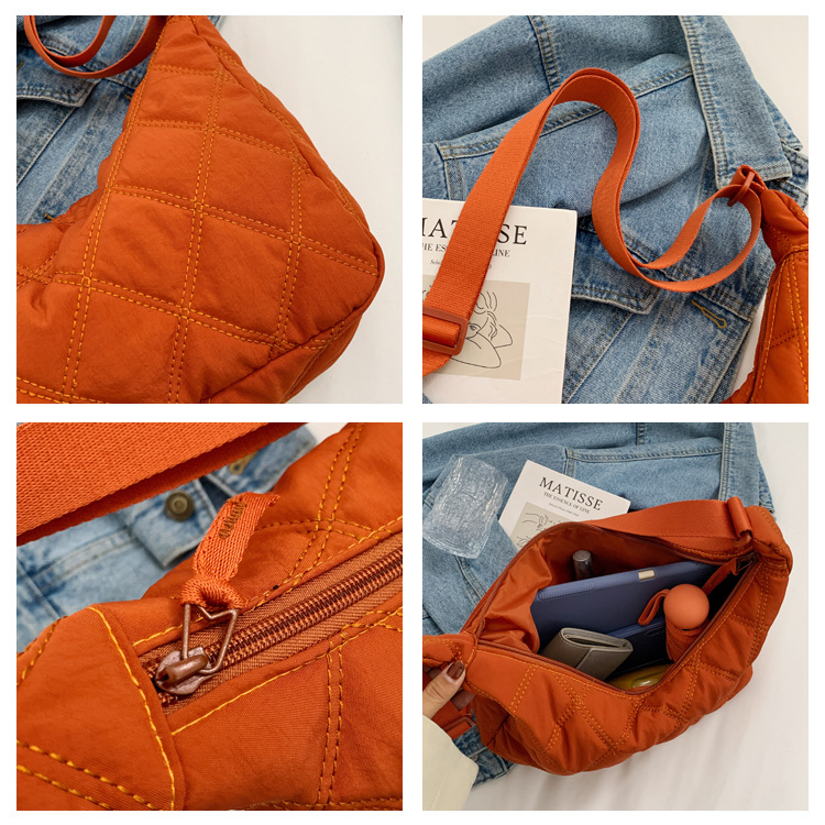 Winter messenger bag women dumpling bag lightweight small shoulder armpit bag