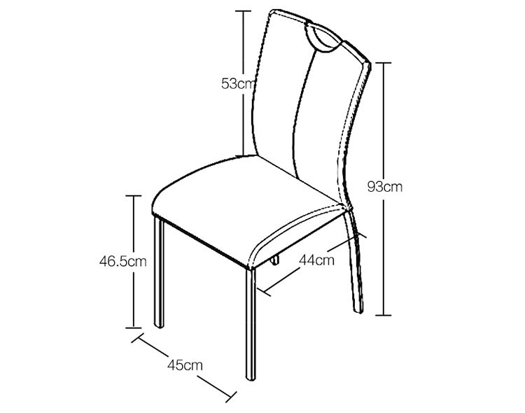 Wear Resistant Leather Dining Room Chairs With Electroplated Steel Legs