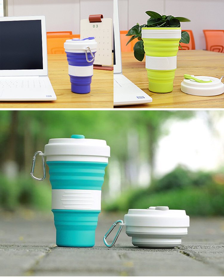 19.5oz Collapsible Silicone Reusable Coffee Cup