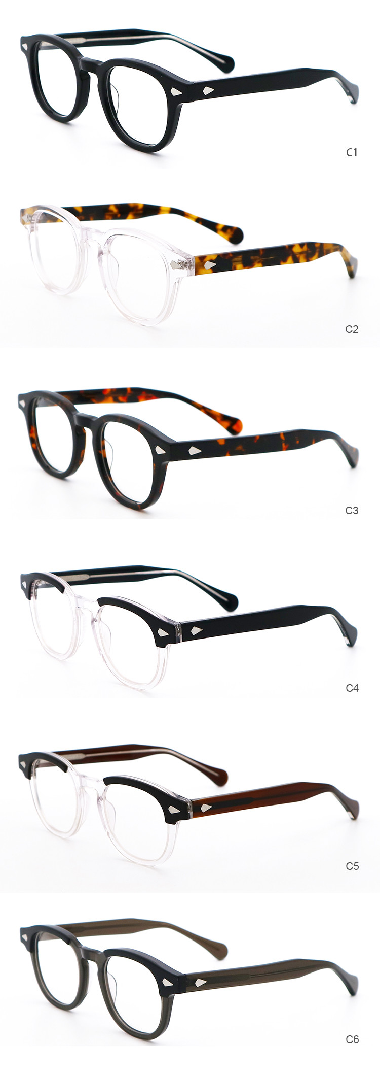 Custom Classic Acetate Glasses Colored Full-Rim Fashion Individuality