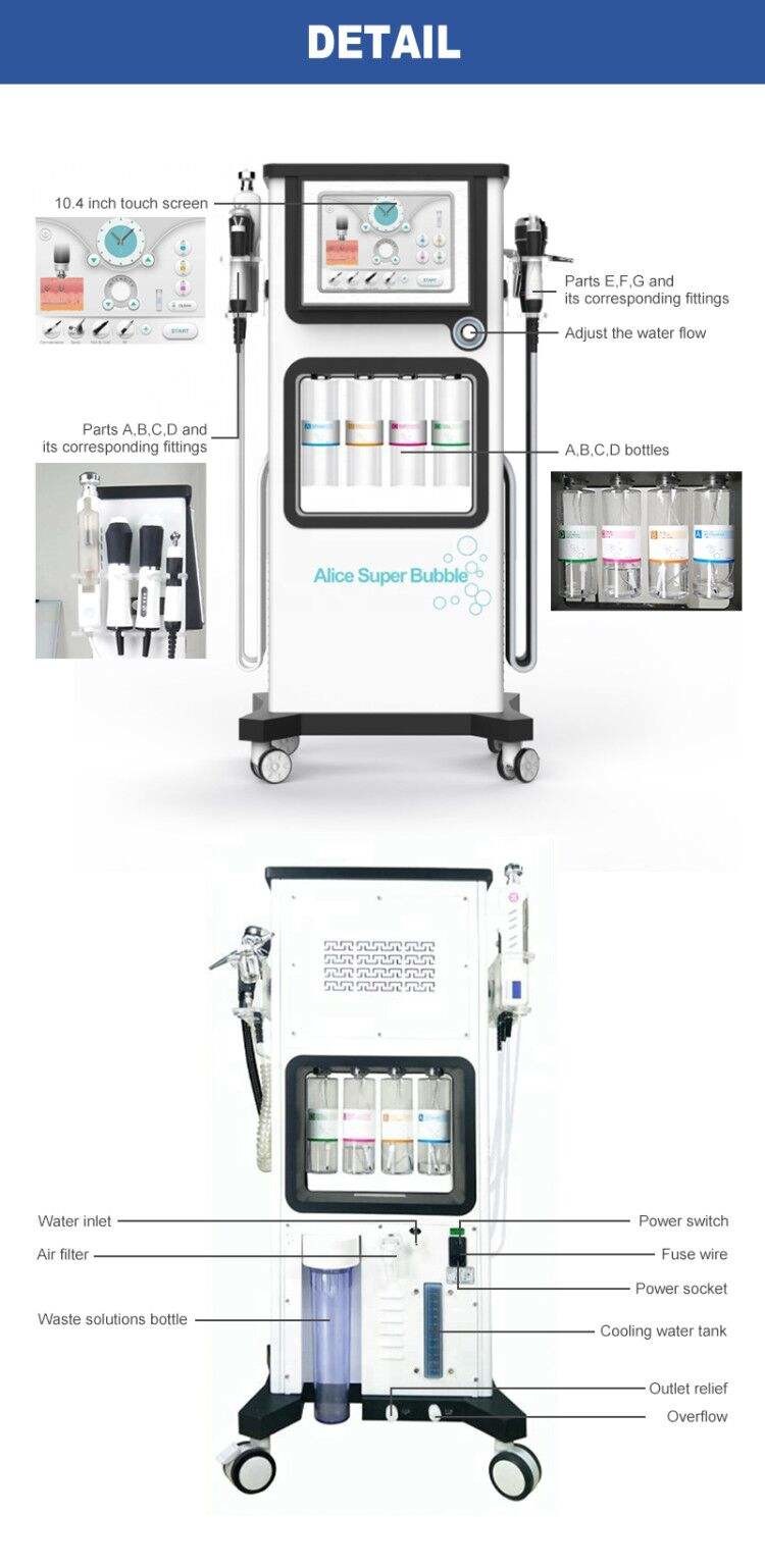 30L 7 In 1 Alice Water Bubble Ultrasonic Hydrafacial Microdermabrasion Machine