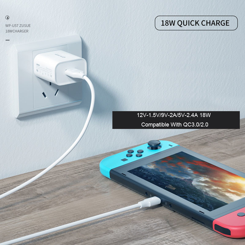 5V 2.4A 18W Travel Charging Kit QC3.0 Cell Phone Quick Charger