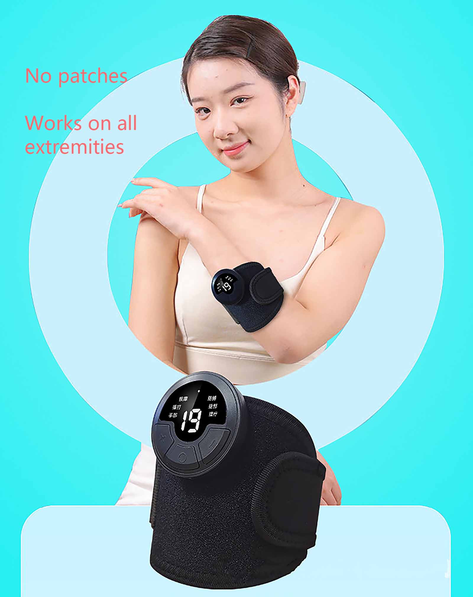 Rechargeable Electric Pulse Muscle Stimulator Massage For Chronic Pain Wrists Arms Legs