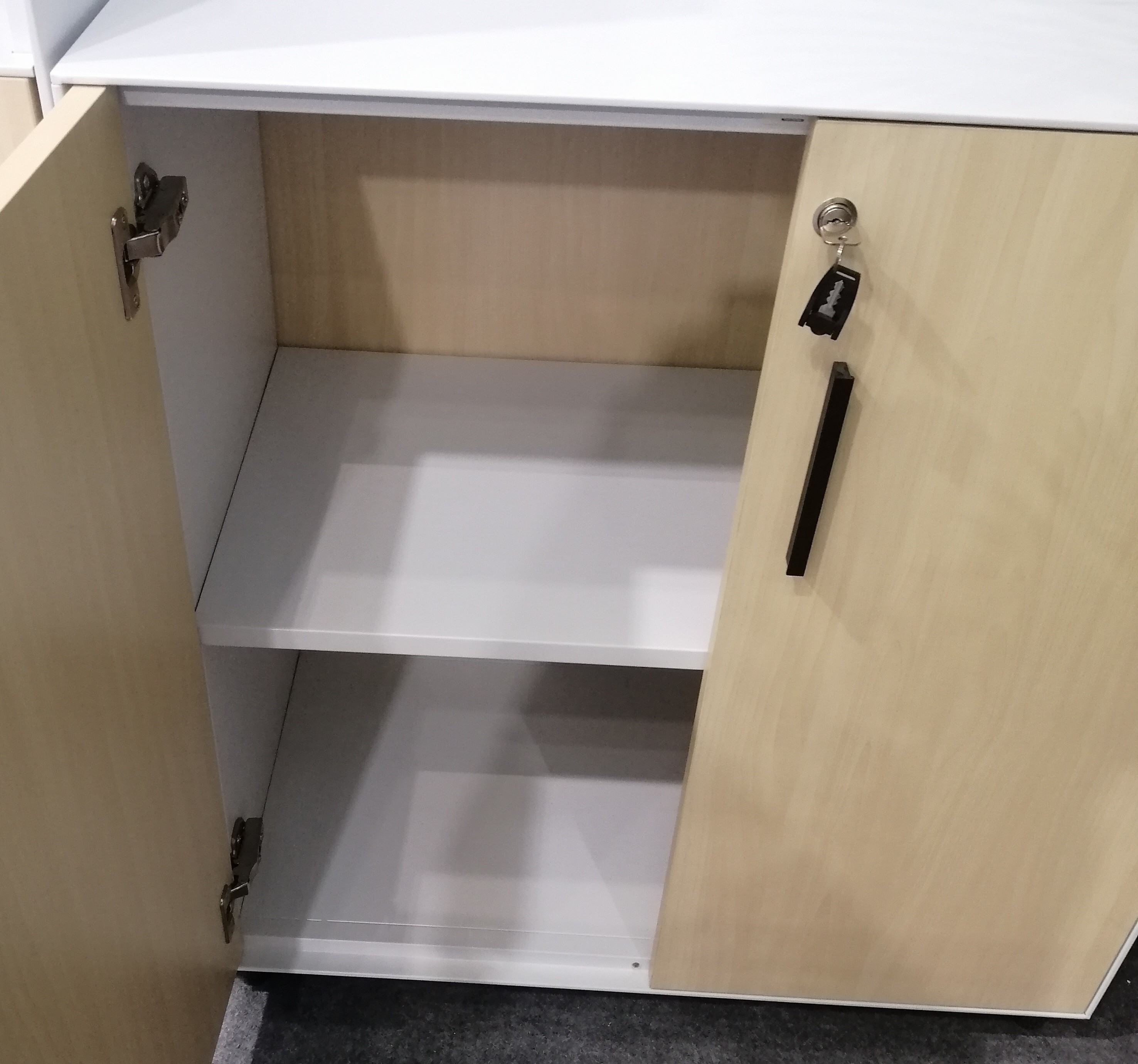 5mm Edge Wood Door Slim Metal Storage Cabinet H850*W800*D450mm